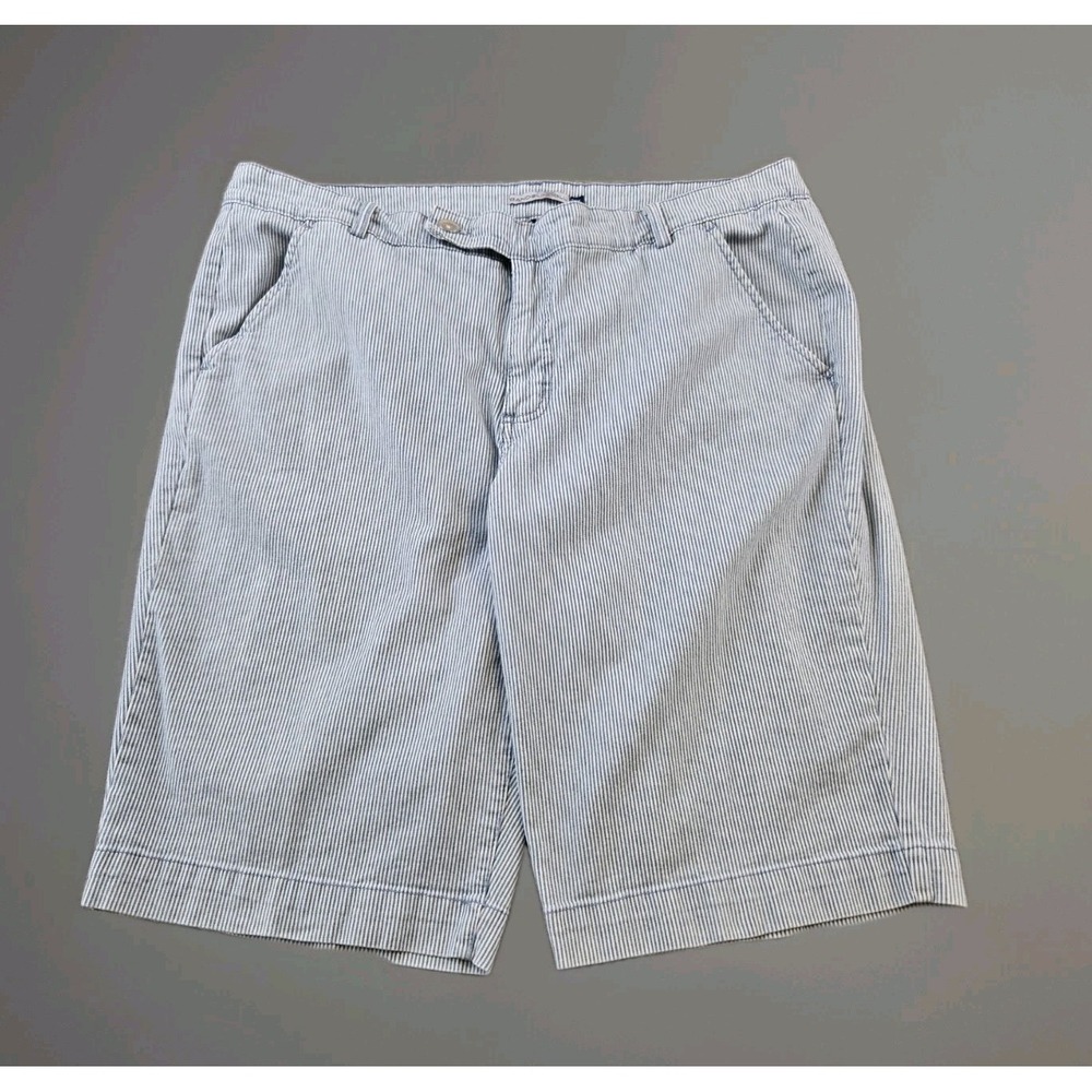 Bandolino Blu Women's Railroad Stripe Bermuda Shorts High Rise Size 20W